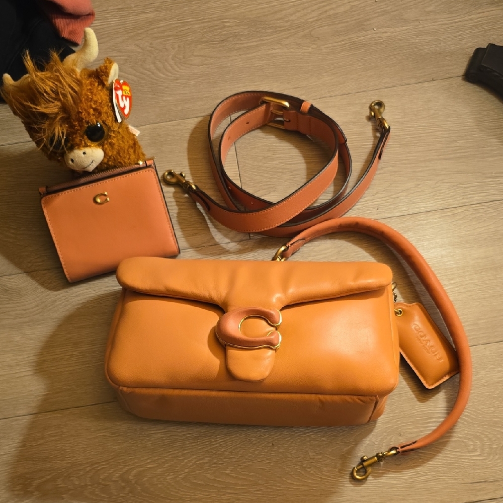 Coach Peach Leather Crossbody Tabby Bag